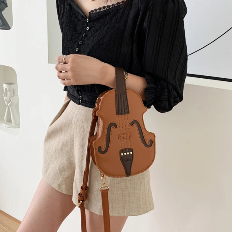 Fashionable Violin Shaped Crossbody Shoulder Bag - Pretty Miss Plus