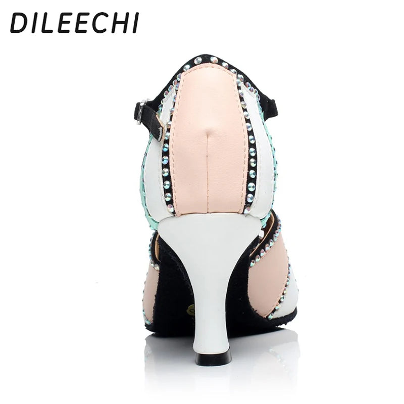 Colorful Wedding Party Dance Shoes High Heels Open Toe Sandal Soft Sole Flexible