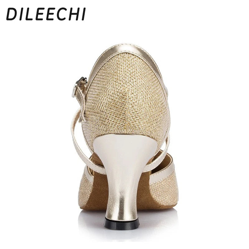 Women's Sequined Mesh Wedding Party Dance Shoes
