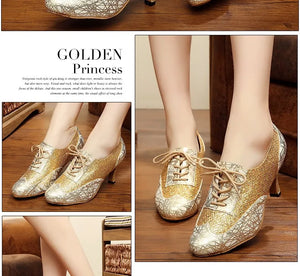 Women’s Golden Slippers Wedding Party Dance Pumps
