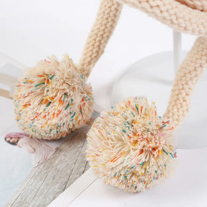 Warm Thick Multi-Stripe Pompon Balls Earflap Cap