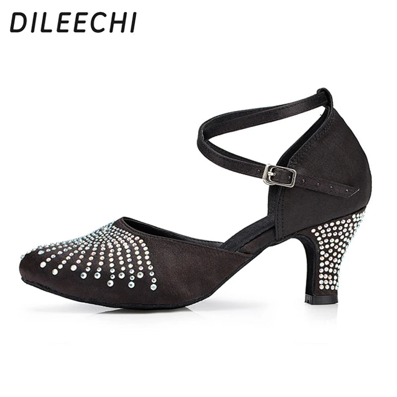 Women’s Rhinestone Crisscross Ankle Strap Pumps - Pretty Miss Plus