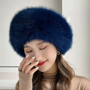 Women’s Faux Fur Russian Hat Fluffy Warm Cold Outdoor Hat
