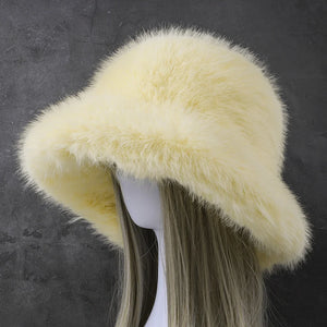 Big Oversized Fluffy Faux Fur Bucket Hat