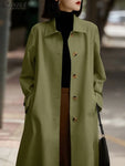 Women’s Lightweight Trench Coat Spring Long Sleeve Outerwear Elegant Office Lady Jackets