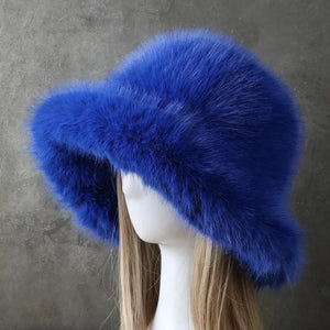 Big Oversized Fluffy Faux Fur Bucket Hat