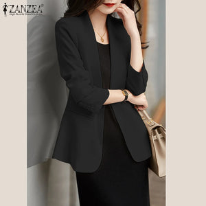 Plus Size Women’s Elegant Long Sleeve Blazer