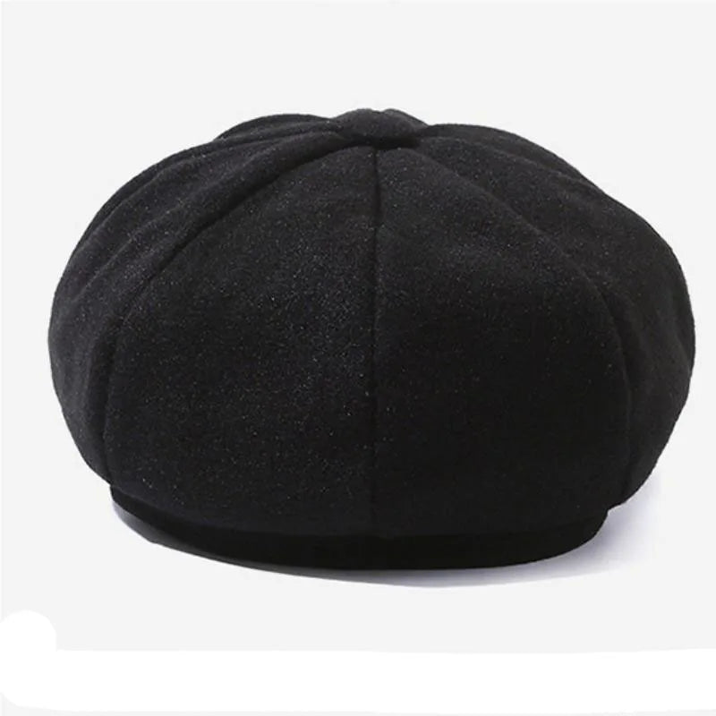 Solid Color Woolen Fashion Beret Autumn and Winter Outdoor Cotton Hat Windproof Men Women Newsboy Hats Universal Painter Caps