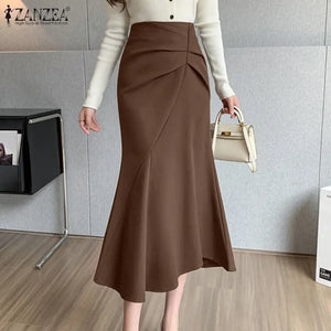 Plus Size Women’s Elegant Flouncy Border Midi Skirt
