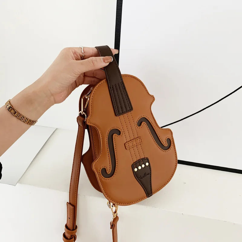 Fashionable Violin Shaped Crossbody Shoulder Bag