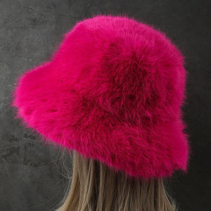 Big Oversized Fluffy Faux Fur Bucket Hat