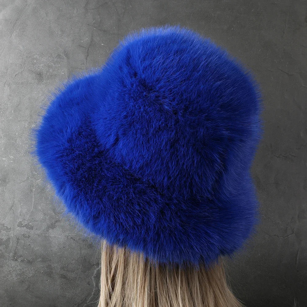 Big Oversized Fluffy Faux Fur Bucket Hat