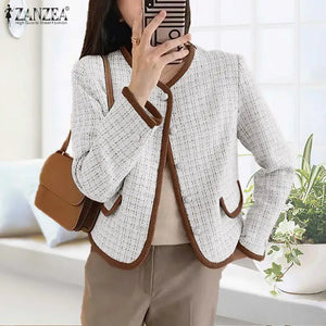 Plus Size Women Fashion Long Sleeve Blazer Elegant Jacket Cardigan