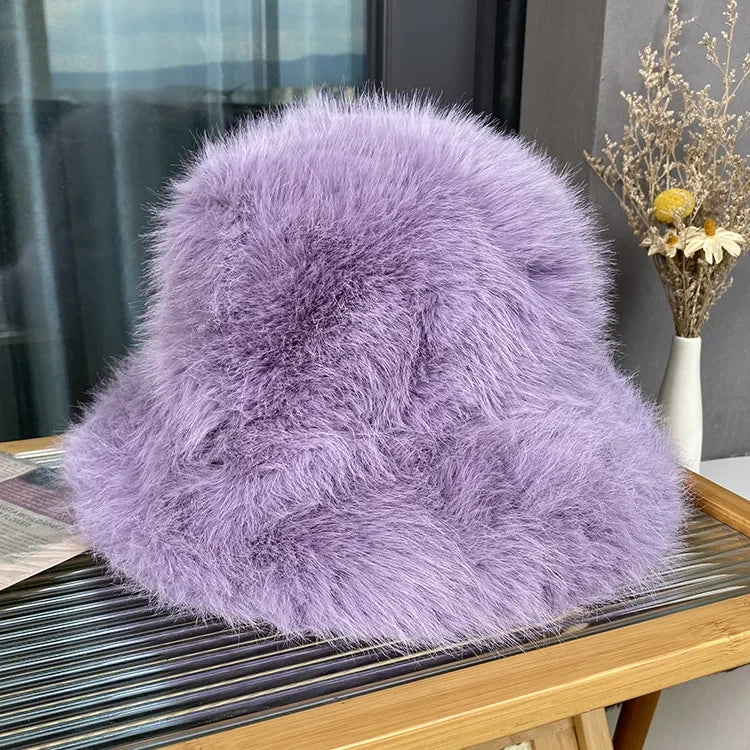 Big Oversized Fluffy Faux Fur Bucket Hat