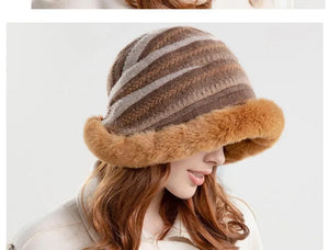 Fashionable Women Patterned Fur Bucket Hats