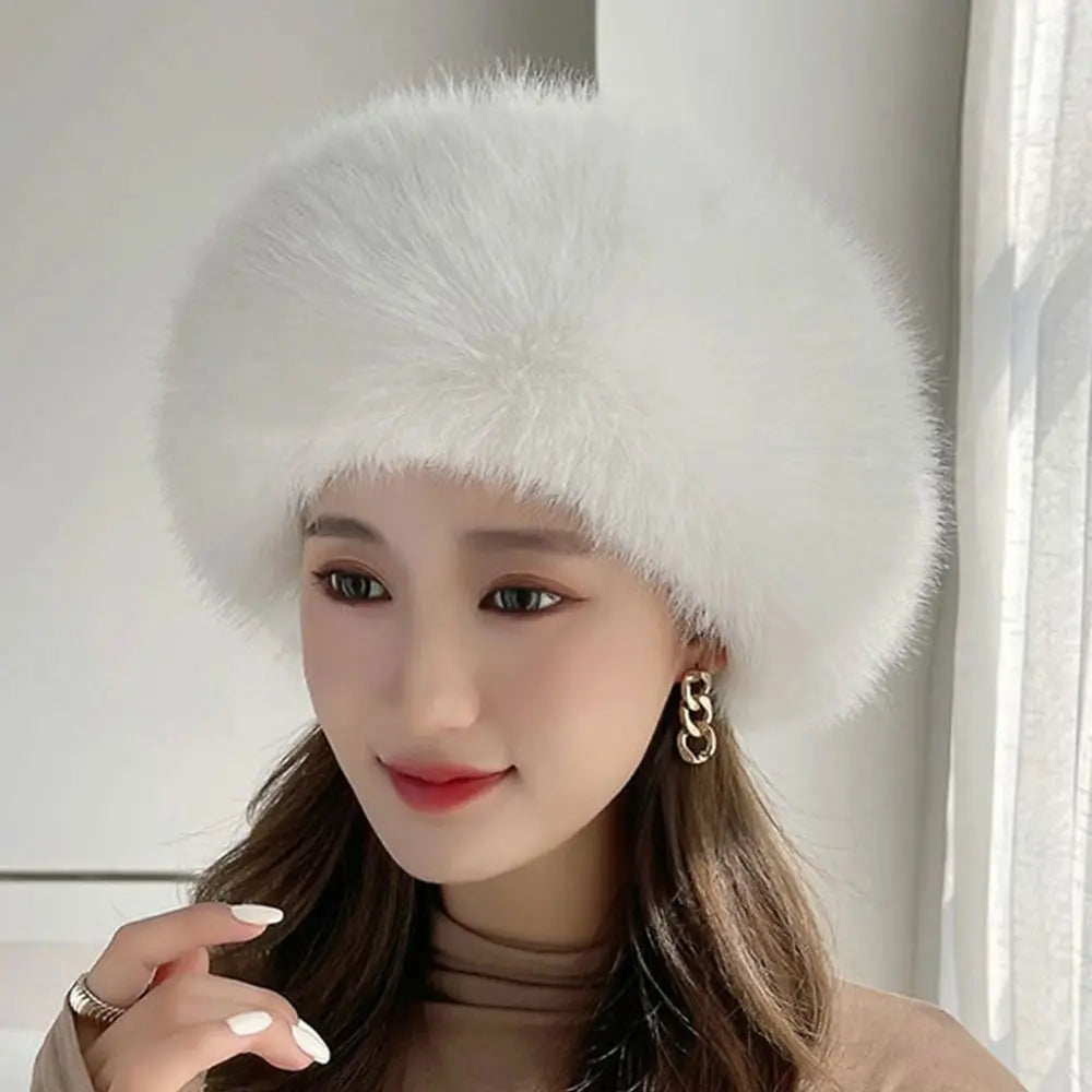 Women’s Faux Fur Russian Hat Fluffy Warm Cold Outdoor Hat