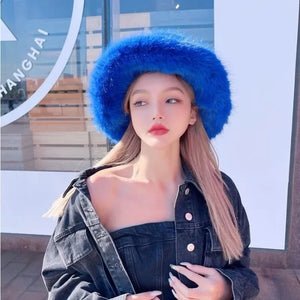 Big Oversized Fluffy Faux Fur Bucket Hat