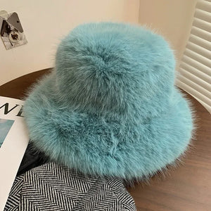 Big Oversized Fluffy Faux Fur Bucket Hat