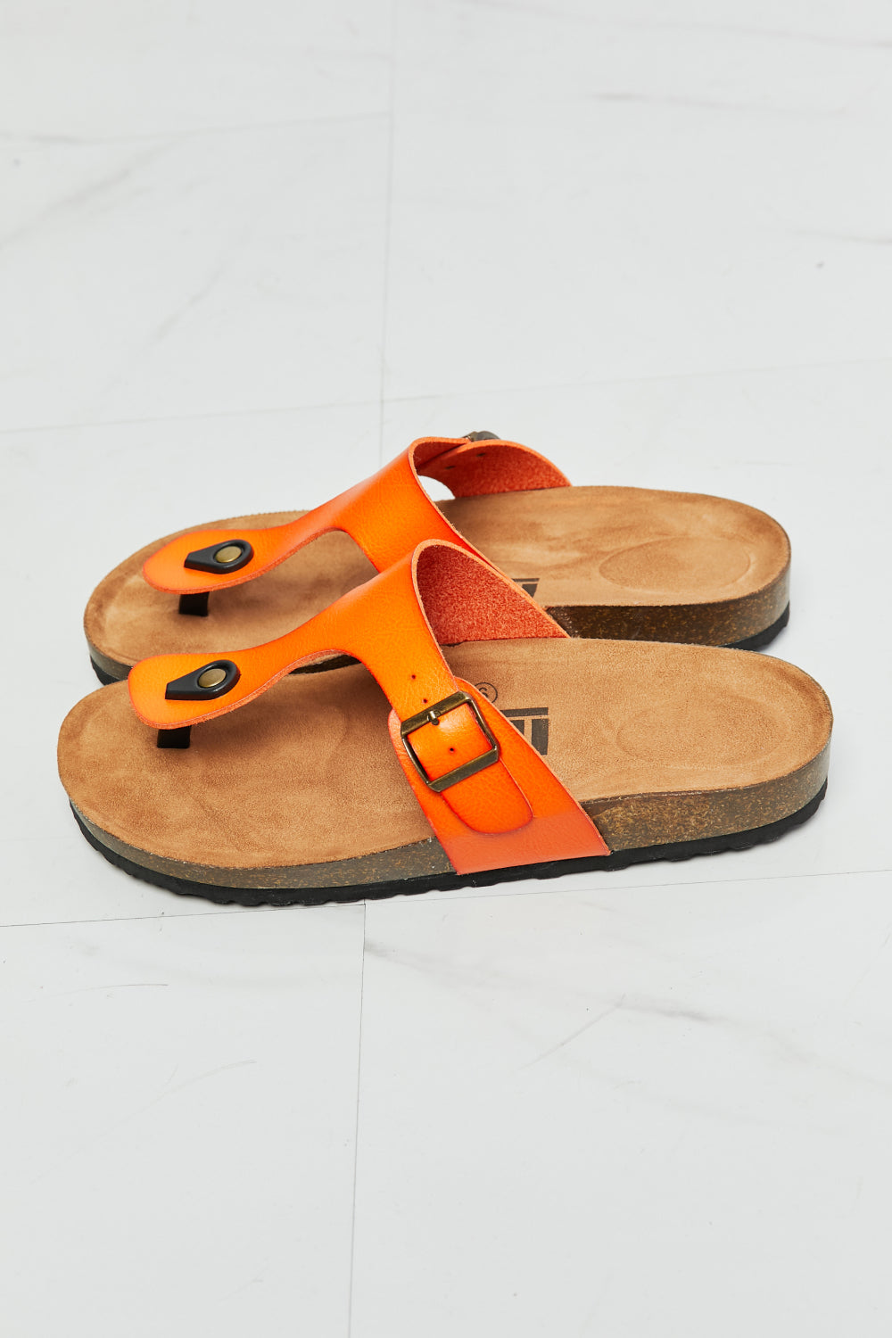 Citrus Orange Drift Away T-Strap Sandals