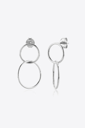 Women’s Jewelry Sterling Silver Double Hoop Drop Earrings