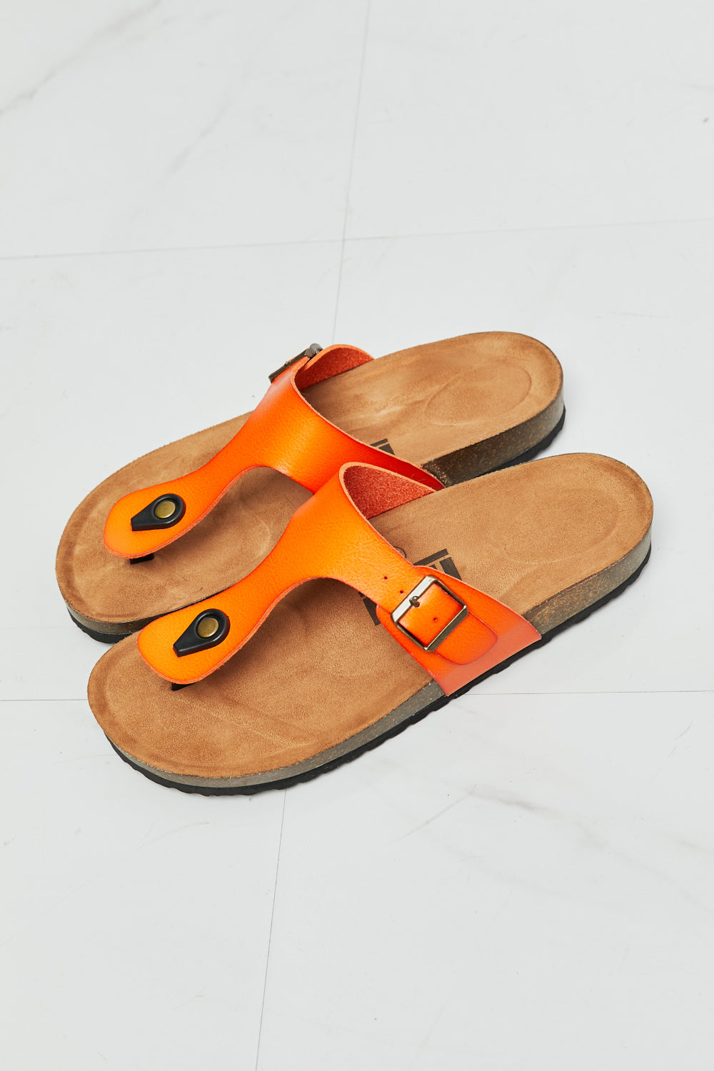 Plus Size Women’s Citrus Orange Drift Away T-Strap Sandals