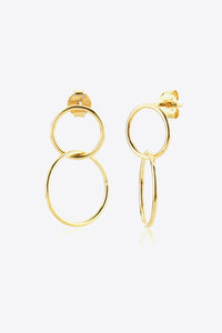 Women’s Jewelry Sterling Silver Double Hoop Drop Earrings