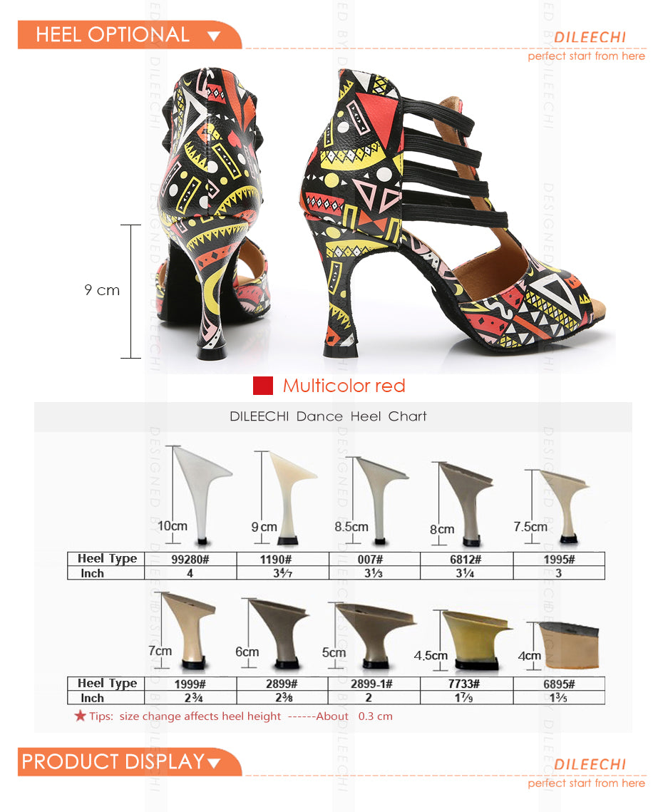 Plus Size Women’s Print Peep Toe Wedding Party Dance Shoes