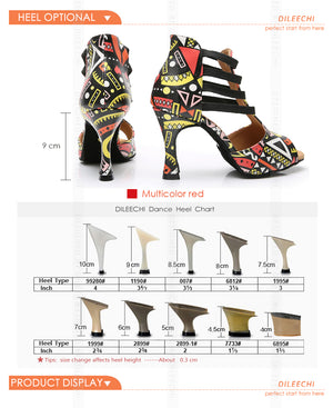 Plus Size Women’s Print Peep Toe Wedding Party Dance Shoes