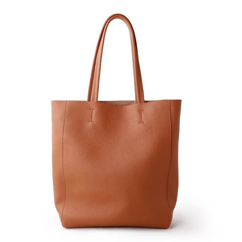 Women’s Luxurious Soft Genuine Leather Tote Bag - Pretty Miss Plus