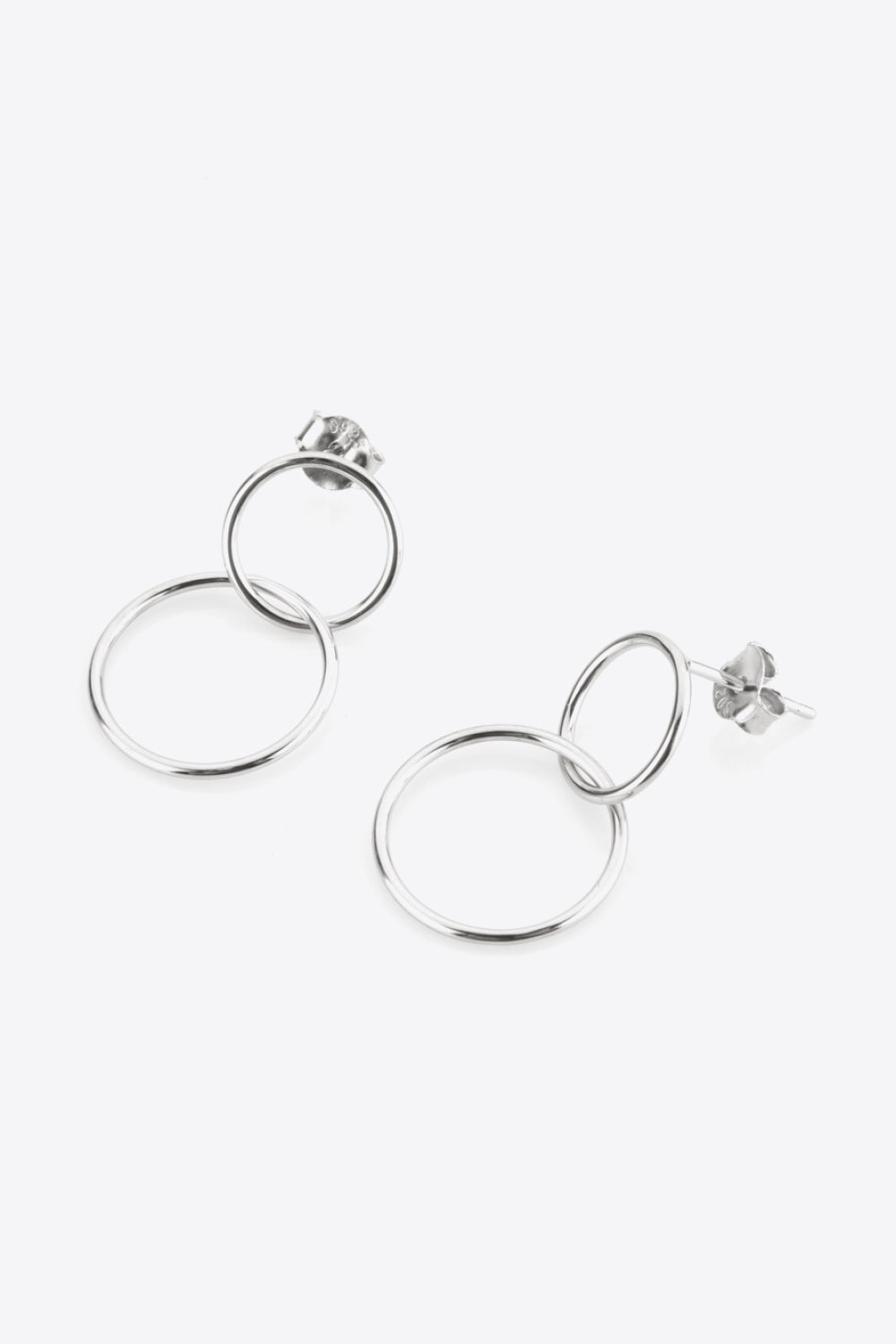 Women’s Jewelry Sterling Silver Double Hoop Drop Earrings - Pretty Miss Plus